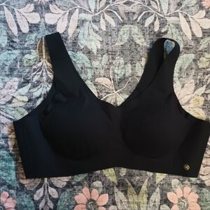 Honeylove V Neck Bra 3X Black Nylon Seamless Padded Boned Comfort Wireless